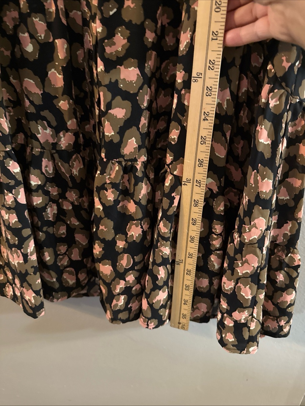 Joy Joy Black Dress with Pink and Olive Spot Floral Print L y26 - Picture 7 of 11